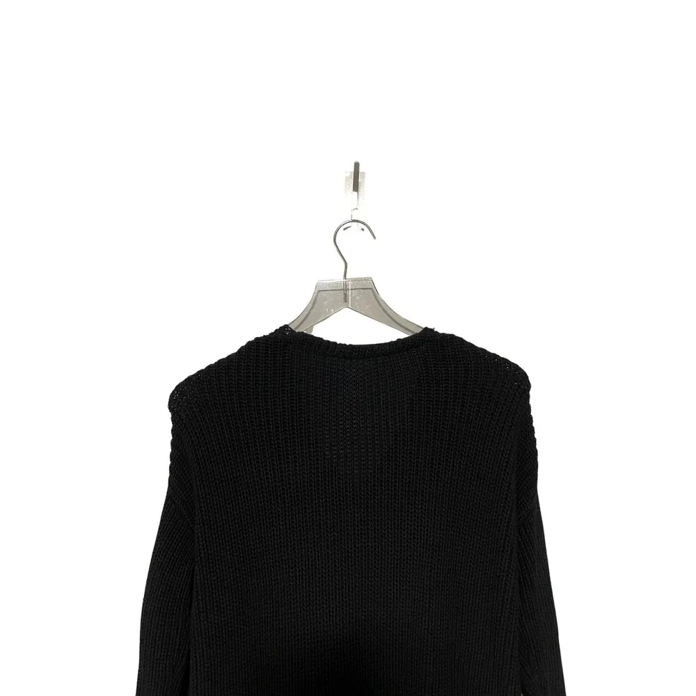 Jenni Kayne Cabin V Neck Knit Cotton Oversized Pullover Sweater Size XXS Black
